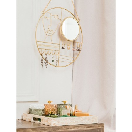 Holder for jewelry with a mirror, 35 × 35 × 2.5 cm, gold color-3
