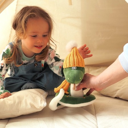 New Year! Soft toy "Semey Syoma", in a yellow hat, 20 cm-4