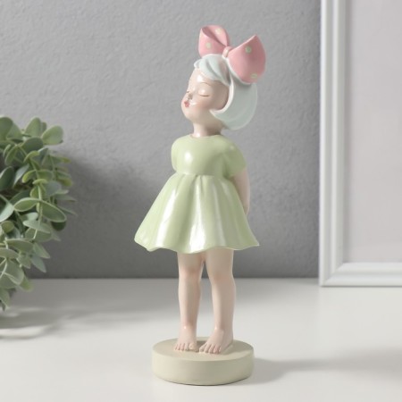 Polystone souvenir "Baby with a large bow on the head" 6.8x7.8x22 cm-3