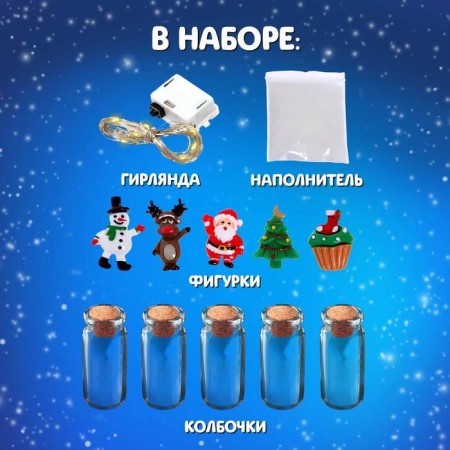 Set for experiments "New Year's garland: Christmas tree and Santa Claus"-1