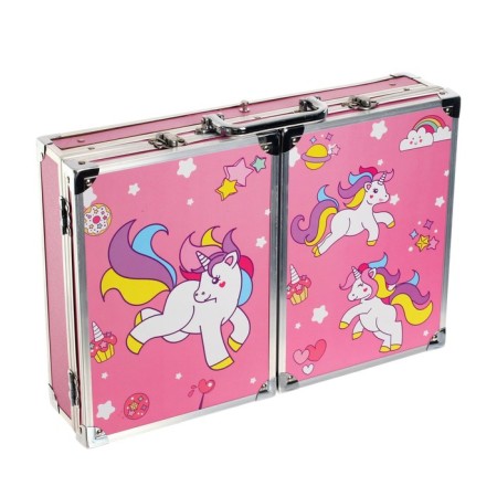 Set for drawing, in a suitcase, pink-1