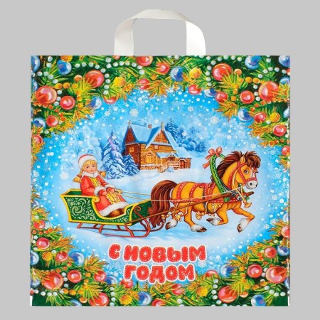 Packet "Manor", polyethylene with a loop pen, 38 x 42 cm, 40 μm