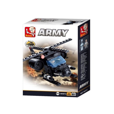 Block designer for boys Army "Battle Helicopter", 93 parts