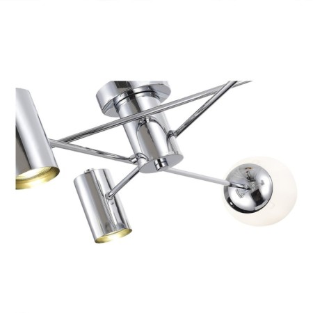 Ceiling EVOLUCE lamp. Sle1105-102-06. Raito. 6x5+60 watts, GU10+E27, 4000K, 100x100x20 cm, color chromium-2