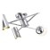 Ceiling EVOLUCE lamp. Sle1105-102-06. Raito. 6x5+60 watts, GU10+E27, 4000K, 100x100x20 cm, color chromium