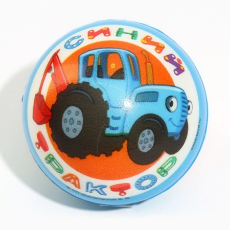 Soft ball, blue tractor, diameter 6.3 cm, mix-4