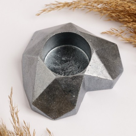 Summary "Polygonal Heart" 8x8x2cm, silver-2
