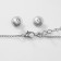Set 2 objects: earrings, pendant "solo" oval, green color in black silver, 48 cm