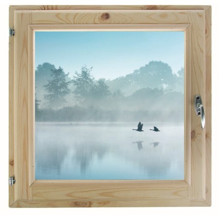Window, 50 × 60cm, "fog over the river", single -chamber double -glazed window