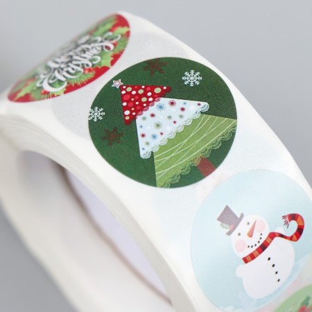 Stick Paper "soon New Year" d = 2.5 cm 500 pcs in a roll 3x6.5x6.5 cm-3