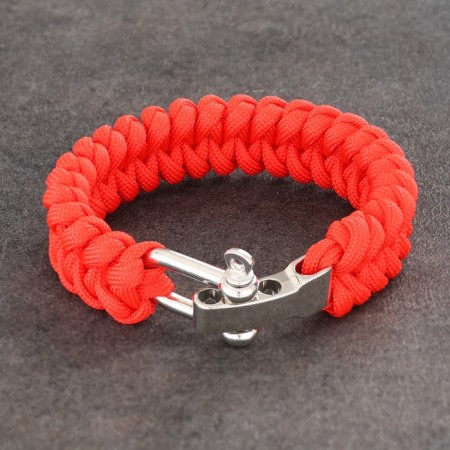 Bracelet-pair with a metal fastener 23cm, paracord 3 m, red-1