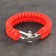 Bracelet-pair with a metal fastener 23cm, paracord 3 m, red