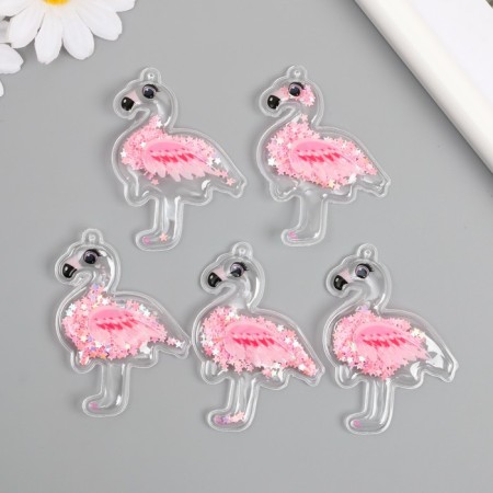 Shaker for the creativity of PVC "Pink Flamingo" with a 4.6x6 cm glitter-2