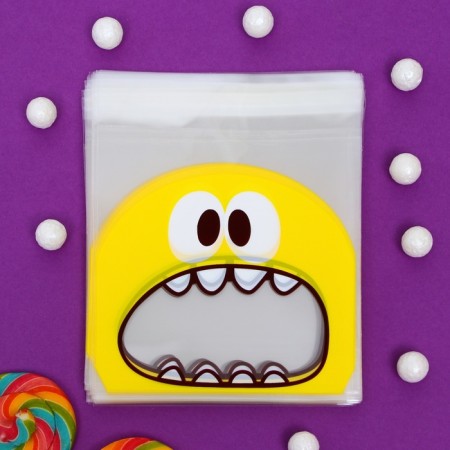 BOPP package with sticky tape, "monstrik", 14*14+3cm-5