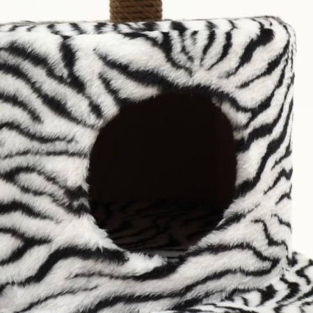 House for cats with a claw, round with toys, 65 x50 x 130 cm, zebra-5