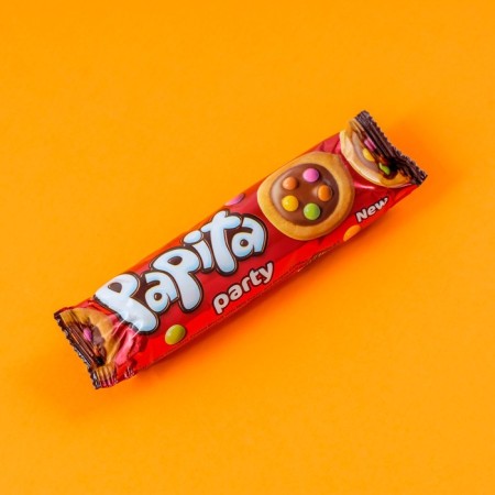 Papita Party cookies covered with milk chocolate and dragee, 63 g