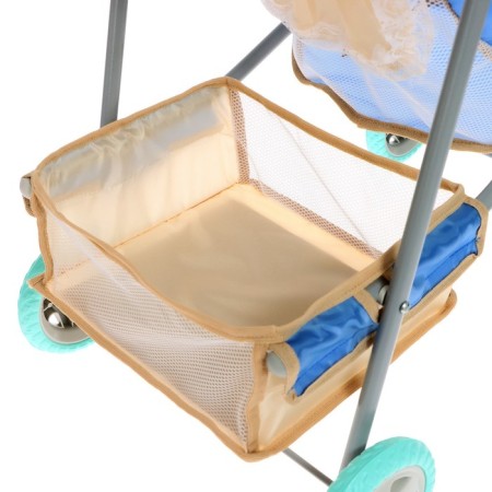 Puppet stroller No. 5, beige color with blue-3