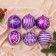Set of balls Plastic D-8 cm, 6 pcs "Agnet" Patterns, silver-violet