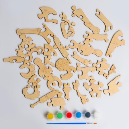 Wooden puzzle "Excavator" 20 × 20 × 4 cm-1