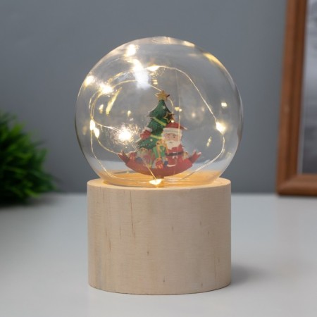 Ночник «Шар-дед мороз у елки» LED 3хAG10 шар 8см 6,5х6,5х11,5см-1