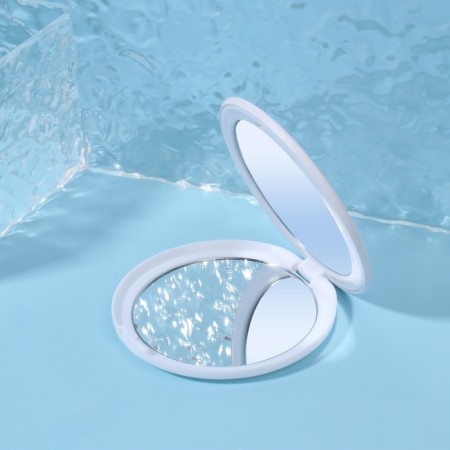 Folding mirror, D 7.5 cm, white color-3