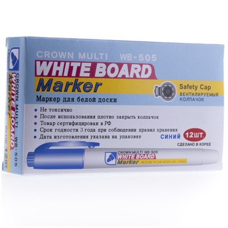 Marker for white boards 2.0 mm, Crown Multi Board Slim, bullet, blue-7