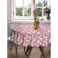 The tablecloth “Many butterflies”, round, Saten, d = 150 cm