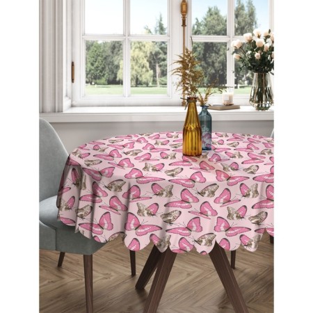 The tablecloth “Many butterflies”, round, Saten, d = 150 cm