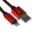 Lightning cable - usb, 2.1 a, nylon braid, 1 meter, red