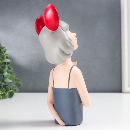 Polystone souvenir "Girl with ears with flower/star" MIX 7x5x21.5 cm-6