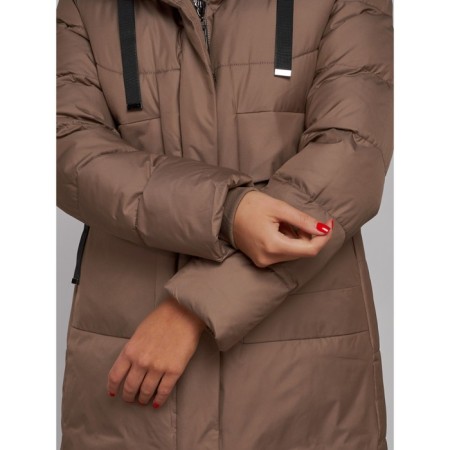 Coat insulated winter female, size 48, brown color-12