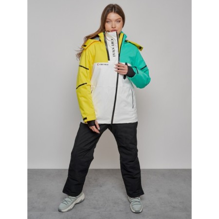 Ski suit female, size 46, yellow color-22