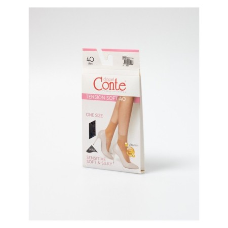Women's socks with a compacted eye Elegant Tension Soft 40, size 23-25, color Nero-4