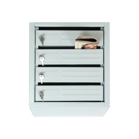 Mailing box multi -sectional, 4 sections, with the back wall, gray, Mix door