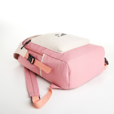 Young backpack from textiles on lightning, 5 pockets, pink color-4