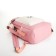 Young backpack from textiles on lightning, 5 pockets, pink color