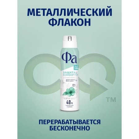 Antipersperant FA "Protection & Comfort", with the aroma of jasmine and white iris, 150 ml
