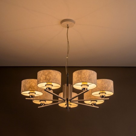 Suspended chandelier Citilux "Tilda" CL469170, 76x76x30 cm, 7x75W, E27, white color-5