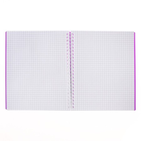 A notebook of 80 sheets in a cage on a riding crest, plastic cover, offset block, purple-1
