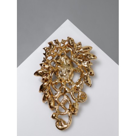 Brooch "Empress" Lavra, the color of champagne in gold-1