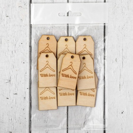 Wood patch "With Love", 2.4 × 4.5 cm-1