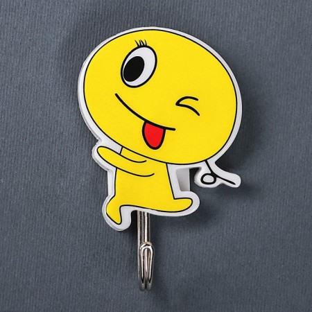 Hooks self -adhesive "running smiley", 2 pcs, drawing mix-4