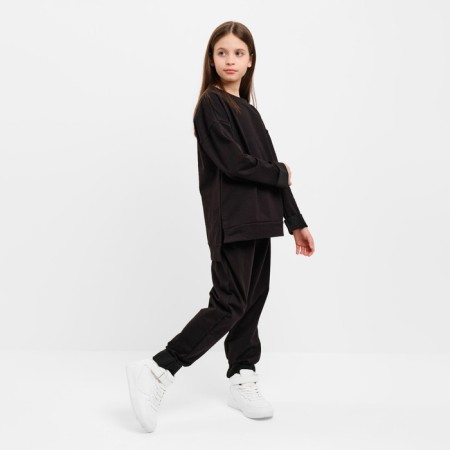 Kidsa (sweatshirt, trousers) minku color black, height 146 cm-4