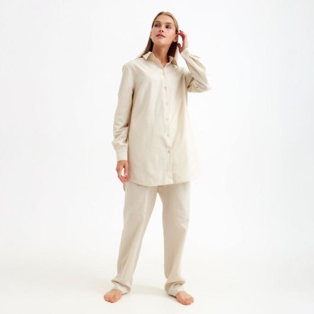 Women's pants Minaku: Home Collection Beige Color, Rr. 48-4