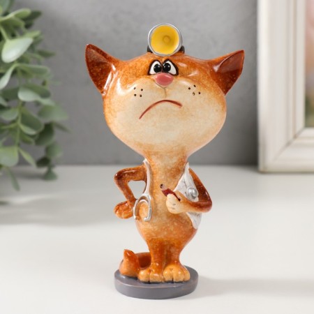 Souvenir Polystone Lac "cat-doctor with a phonedoscope" 8.3x6.2x13.8 cm