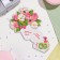 Mini-postcard "March 8" glitter, pink tulips, 16.5x10 cm