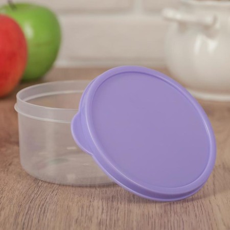 Container Round shares, food, 300 ml, lilac color-1