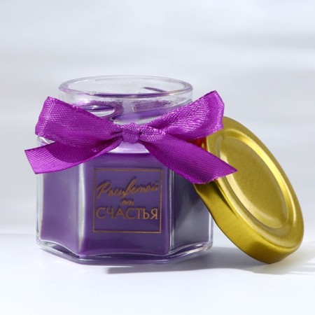 Candle in the jar "Blave with happiness", aroma of blackberry, 6.5 x 5.5 x 5.5 cm-5