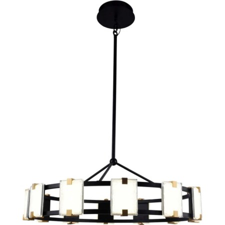 Suspended LED Crown 12XLED 53W, size 85x85x86-110 cm, black color, gold
