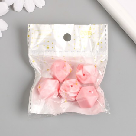 Busina silicone "polyhedron" pink jade d = 1.7 cm-3